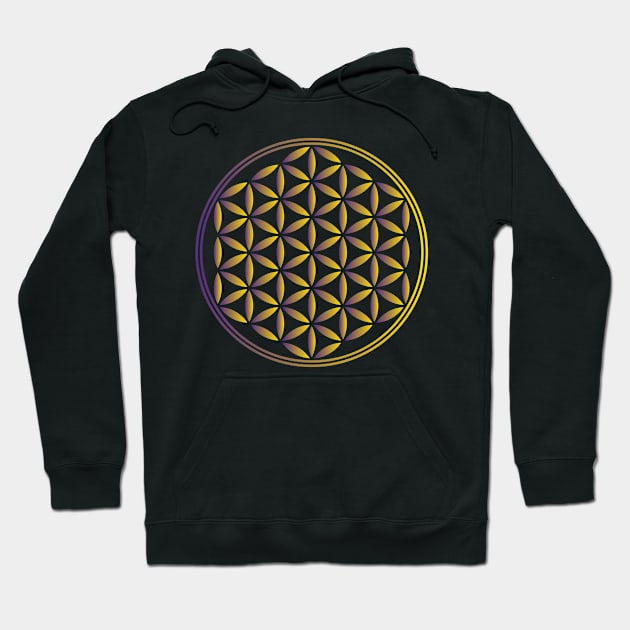 Flower Of Life Gold Hoodie by dcveta